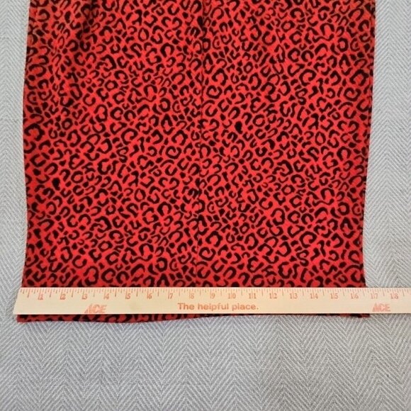 Spense Black & Red Cheeta Print Bodycon Midi Dress Size 4 Sleeveless EUC Fitted - Picture 7 of 12